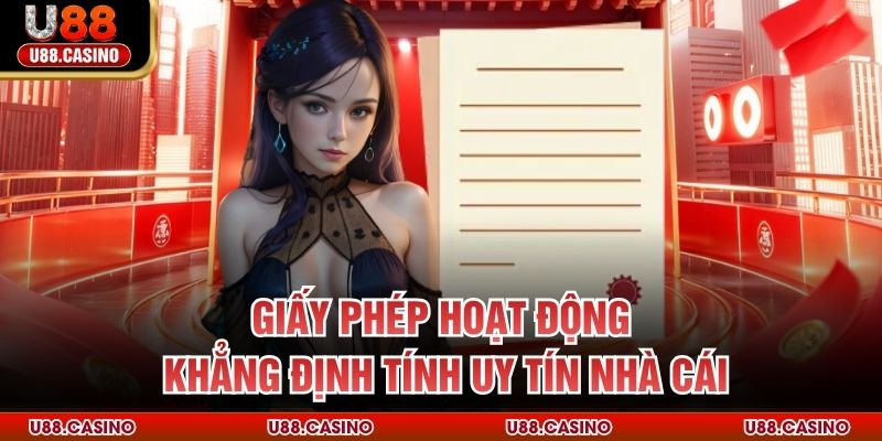 Giấy Phép Hoạt Động U88 Giấy phép hoạt động khẳng định tính uy tín nhà cái